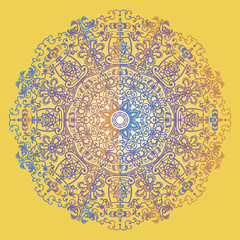 background circular mandala Boho ethnic ornament with elements of the Slavic and Scandinavian patterns vector illustration