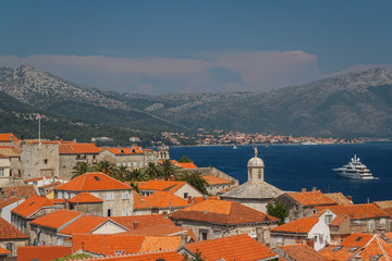 Naklejka na ściany i meble A view over Korcula, Croatia