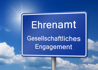 ehrenamt gesellschaftliches engagement schild