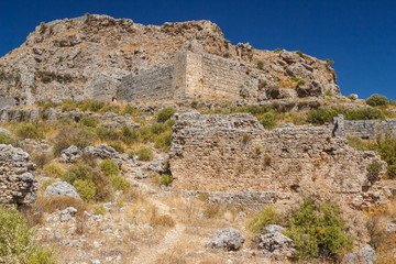 Fototapeta na wymiar Ruins of the ancient city of Sillyon, Turkey