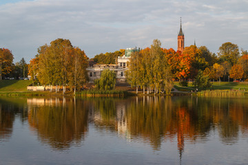 Fototapeta na wymiar Dressed in autumn colors Druskininkai, Lithuania