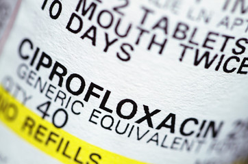 Ciprofloxacin pill bottle