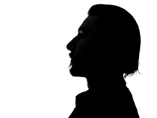 Hidden face in the shadow.male silhouette.