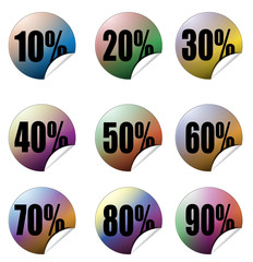 vector art percentage icon buttons