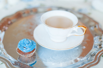 muffin with a cup of coffee for breakfast