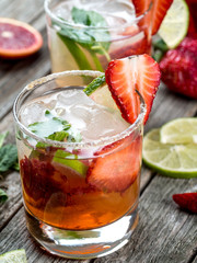 Strawberry mojito cocktail