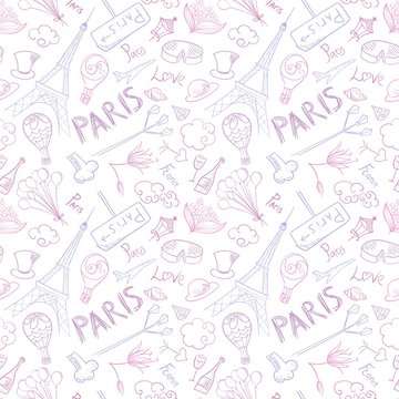 Paris Symbols Vector Pattern