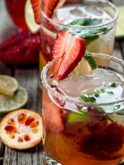 Strawberry mojito cocktail