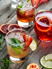 Strawberry mojito cocktail