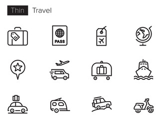 Travel vector icons set