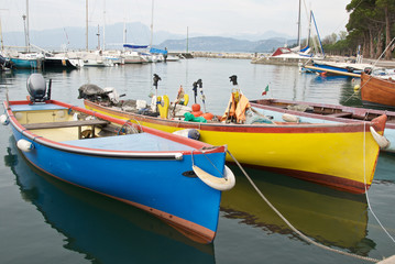 Obraz premium Small woody colored boats