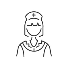 line icon nurse icon, old clothe style