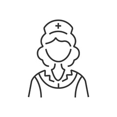 line icon design nurse icon, old clothe style