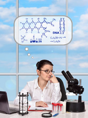 woman creating new medicament