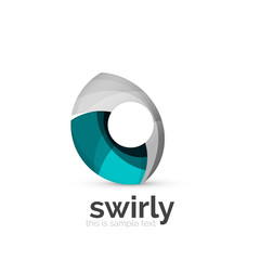 Abstract swirly round logo template