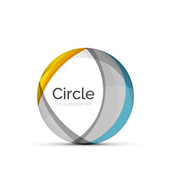 Circle logo. Transparent overlapping swirl shapes. Modern clean business icon