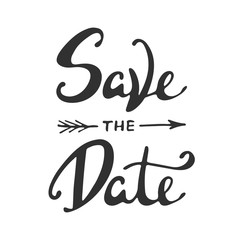 Obraz premium Save the Date invite card vector template with modern calligraphy