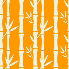 Seamless pattern with silhouettes bamboo trees