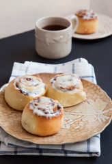 Sweet buns with cream