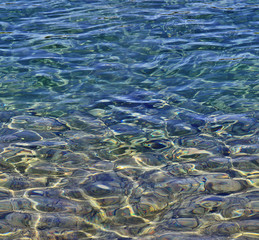 Fototapeta na wymiar Green blue horizontal HD seamless sea water background