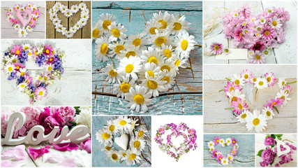 Liebe, Romantik: Collage aus Blütenherzen :)