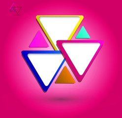 Naklejka premium Abstract blue background with triangle