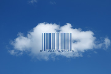 Barcode on cloud (universal product code UPC-A)