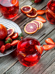 Blood orange strawberry rum punch