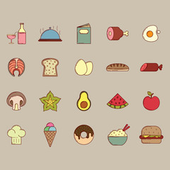 Food and Beverages line vector