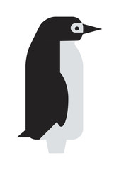 Emperor penguin cute animal and nature cold cartoon flat antarctica bird character vector. 