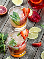 Strawberry mojito cocktail