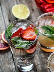 Strawberry and mint cocktail