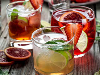 Various fruit cocktails