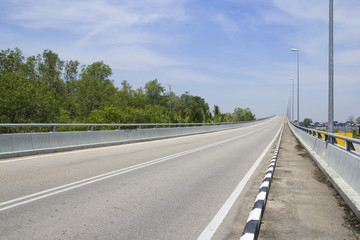 Rural road highway for speed drive journey, empty freedom bridge route for motion trip