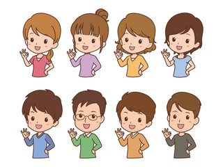 若い男女　バリエーション