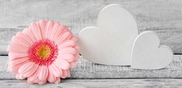 Herzen und Blumen - Dekoration
