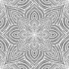 Vector nature seamless pattern with abstract flowers.