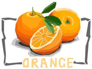 Vector simple illustration of fruit oranges.