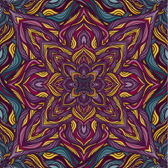 Vector nature seamless pattern with abstract flowers.