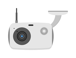 Web camera vector illustration, online isolated on white background. 