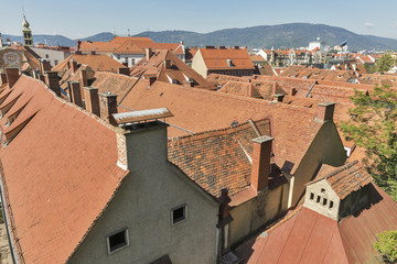 Graz aerial cityscape, Austria