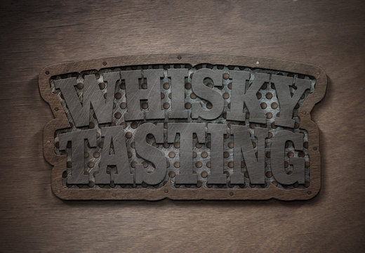 Whisky Tasting - Typo - Lochblech - Holzrahmen