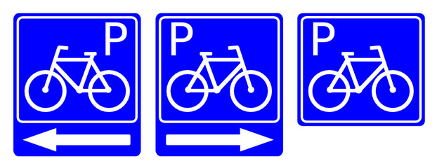 znak parking rowerowy - obrazy, fototapety, plakaty