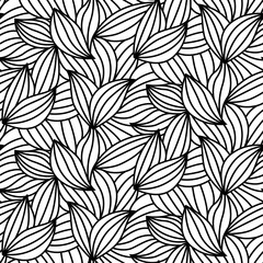 Abstract leaf lines seamless pattern modern design