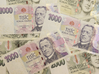 Obraz premium 1000 and 2000 Czech koruna banknotes