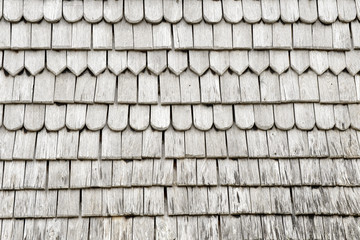 Wooden roof with wooden shields patterned, Haute Marne, France