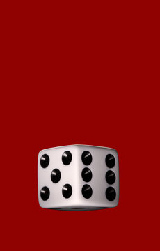 Still life of dice with red background