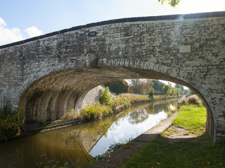 Fototapeta premium Bridge over Trent and Mersey Canal in Cheshire UK