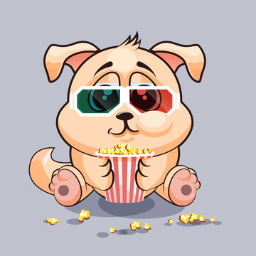 Dog watching a movie