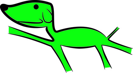 Running Dog Logo, Green